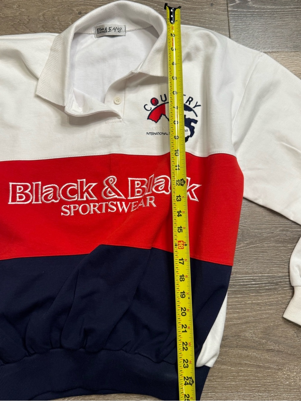 Black & Black Colorblock Rugby Pullover - White/Red/Navy 1080 - Picture 4 of 5